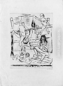 Spielende Kinder (hofmaier 263) by Max Beckmann