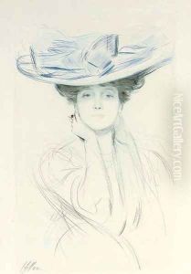 Le Noeud bleu (Montesquiou XL) by Paul Cesar Helleu