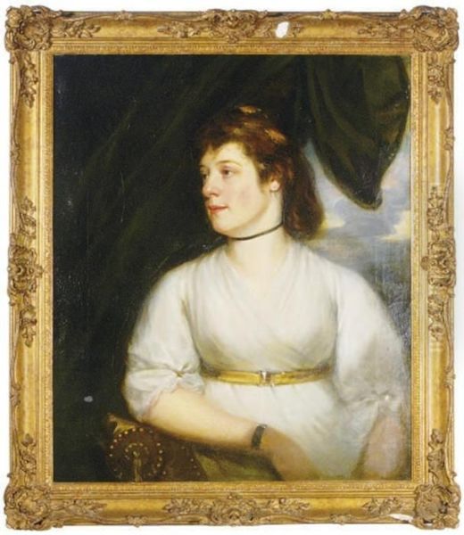 Portrait Of Lady Sybella Furnour, Half-length, In A White Dress - view 1