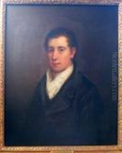 Portrait Of A Gentleman In Dark Coat And White Stock