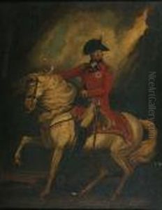 George Iii Receivingthe 10th Hussars, Portrait On Horseback by Sir William Beechey