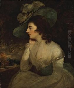 A Portrait Of A Lady, Thought To Be His Wife,mary Ann Beechey by Sir William Beechey