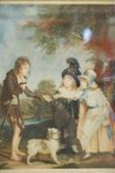 Children Relieving A Beggar Boy - view 1
