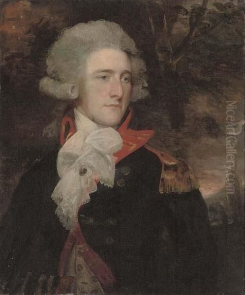 Portrait Of Thomas Henry 
Liddell, Viscount Ravensworth, Half-length, In A Uniform, In A Landscape - view 1