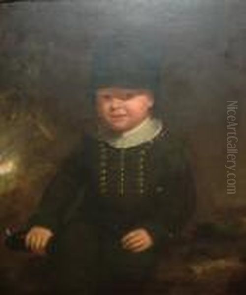 Portrait Of A Dutch Boy, Seated Three-quarter-length In A Landscape - view 1