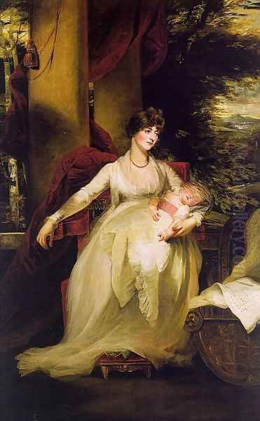 Lady Caroline Capel holding her Daughter Harriet - view 1