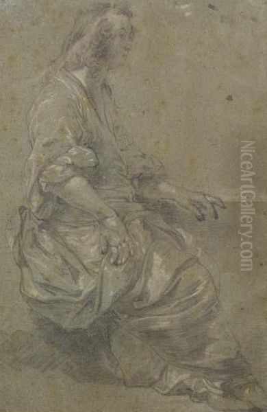 Femme Assise De Profil - view 1