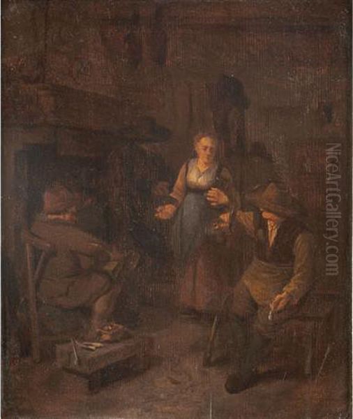 Boors Smoking In A Tavern - view 1