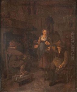 Boors Smoking In A Tavern by Cornelis (Pietersz.) Bega