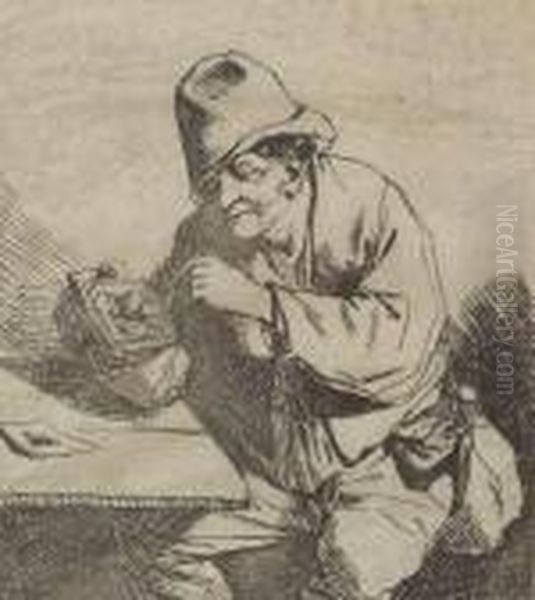 Rembrandt In A Cap Laughing, Bust - view 1