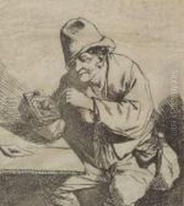 Rembrandt In A Cap Laughing, Bust by Cornelis (Pietersz.) Bega
