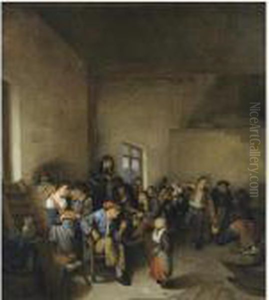 A Tavern Interior With Peasants Carousing - view 1