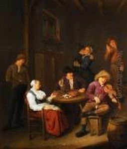 Tavernen-interieur Mit Bauern Beim Tavernen-interieur Mit Bauern Beim
