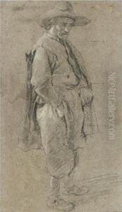 Study Of A Standing Man, Turned To The Right With His Hand In His Pocket by Cornelis (Pietersz.) Bega