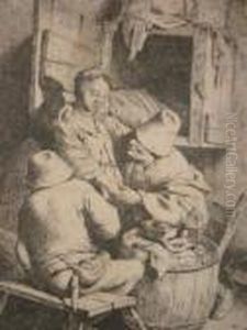A Man Caressing The Hostess by Cornelis (Pietersz.) Bega