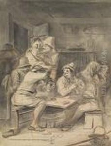 A Tavern Scene With Card Players by Cornelis (Pietersz.) Bega
