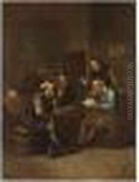 Peasants Smoking And Drinking In An Inn - view 1