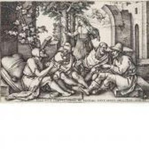 Job Conversing With His Friends by Hans Sebald Beham