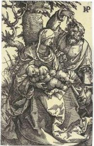 The Holy Family Under A Tree by Hans Sebald Beham