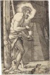Der Schmerzensmann Am Fusse Des Kreuzes by Hans Sebald Beham
