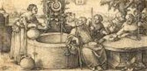 Christ And The Woman Of Samaria by Hans Sebald Beham