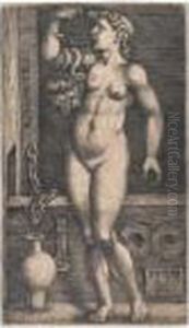 Cleopatra Standing. by Hans Sebald Beham