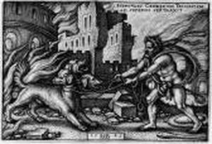 Herkules Fangt Cerberus by Hans Sebald Beham