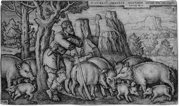 Der Verlorene Sohn Hutet Die Schweine - view 1