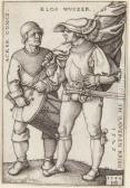 Standard-bearer And Drummer - view 1