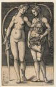 Judith And Her Servant Standing (b. 10; Holl., P. 11)