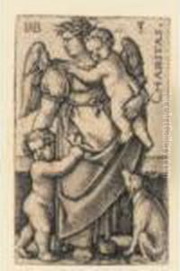 The Seven Virtues: Charitas Iii; And Fortitudo by Hans Sebald Beham