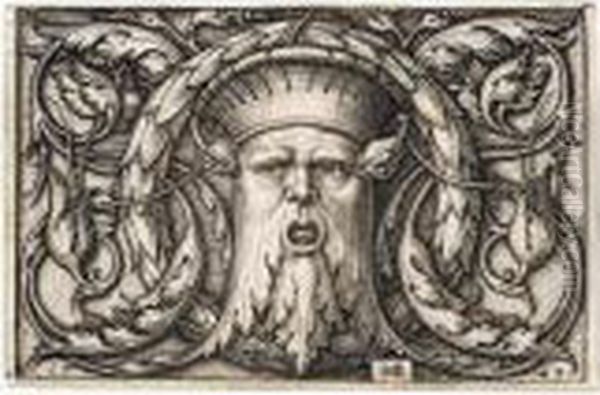 Panel With A Mascaron (b.231; Holl.235) - view 1