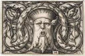 Panel With A Mascaron (b.231; Holl.235) Panel With A Mascaron (b.231; Holl.235)