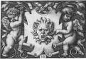 A Mask Held By Two Genii (holl.232) by Hans Sebald Beham
