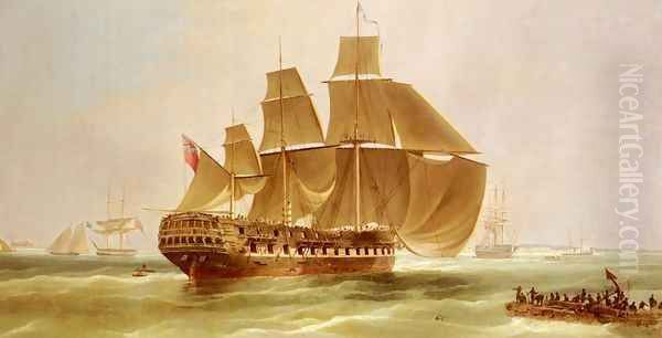 An East Indiaman Entering Madras Harbour, India - view 1