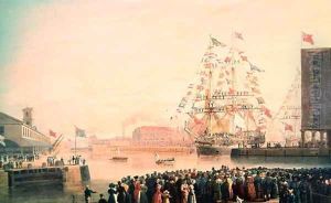 The Opening of St Katherines Dock by William John Huggins