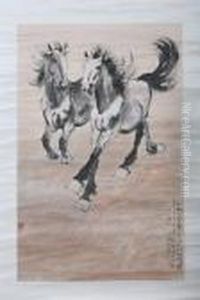 Two Horses by Xu Beihong