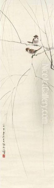 Willow And Sparrows - view 1