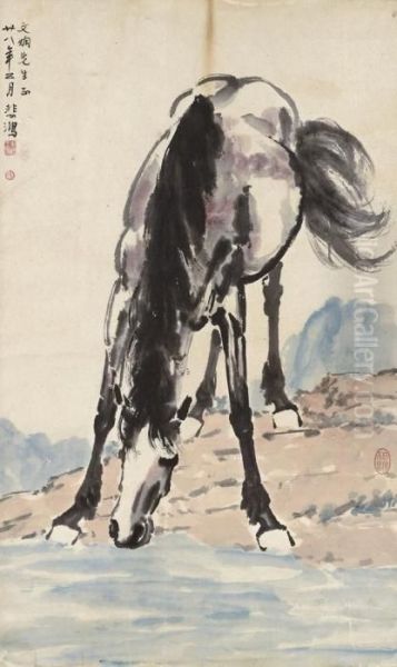Horse Drinking - view 1