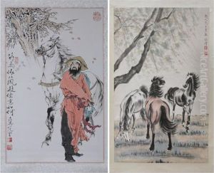 Three Horses by Xu Beihong