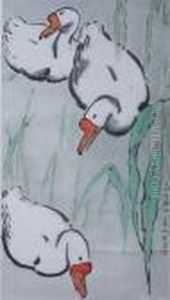 Three Geese by Xu Beihong