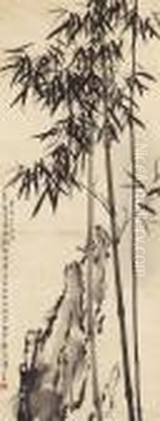 Bamboo, Rock And Birds - view 1