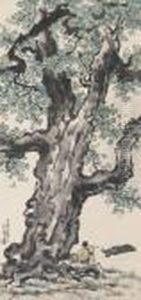 Playing Flute Under A Tree by Xu Beihong