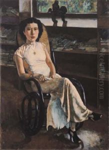 Portrait Of A Lady by Xu Beihong