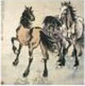 Three Horses by Xu Beihong