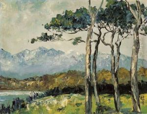 View Of Mountain Himalayas by Xu Beihong