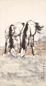 Two Horses by Xu Beihong
