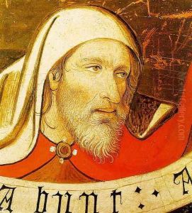 Head of a Prophet (fragment of a lost alterpiece) 1435 by Jaume Huguet