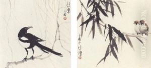 Sparrows; Magpie by Xu Beihong