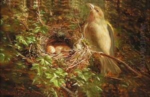 A Greenfinch at its Nest by William Hughes